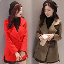2022 short - sized coat female autumn and winter thickness medium - long coat is 150 - 155CM high