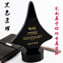 Creative New Crystal Trophy Spot Black elegant license card custom business award gift souvenirs