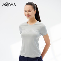 HONMA New Golf Womens T-shirt short sleeve round neck simple fashion summer three-dimensional cut breathable and comfortable