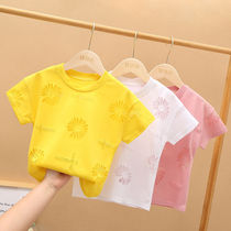 Girls summer hollow short sleeve T-shirt children 2020 new boys Korean Fashion Net red coat base shirt tide