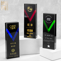 Crystal Trophy Medals Customized Employees Creative Trophy Staff Awards Dealer Crystal Authorization Brand Customization