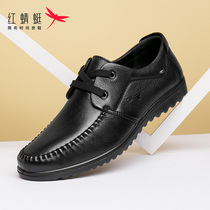  Red dragonfly mens shoes Autumn mens leather shoes Business casual leather shoes mens soft sole soft leather single shoes lace-up leather shoes