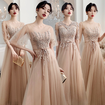 Bridesmaid dress female 2021 new summer fairy quality long sister skirt thin wedding girlfriends group simple and generous