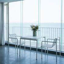 Nordic terrace iron table and chairs balcony leisure outdoor seaside scenery with multi-functional simple three-piece combination