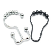 Shower Curtain Hook Shower Curtain Ring Ball Hook Metal Hook Iron Hook Zigzag Gourd Black Shower Curtain Hook