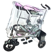 (Rain cover)Double childrens tricycle trolley Twin second-child trolley rain cover wind cover