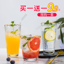 Glass transparent water cup summer household cute Phnom Penh hammer cup female juice drinking glass net red cup