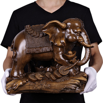 Large fortune elephant ornaments a pair of living room TV cabinet decorations opening gift office elephant furnishings