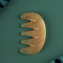 White water horn comb natural massage comb Big teeth imitation hair loss head meridian scraping men and women gift box lettering