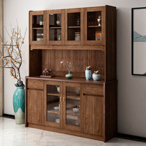 Modern new Chinese sideboard cabinet assembly economical tea cabinet cupboard home kitchen wine cabinet solid wood border