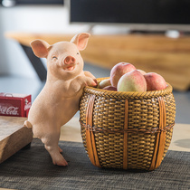 Home spot beautiful pig home decoration living room entrance key storage ornaments creative home decoration piggy display