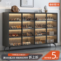 Light luxury shoe cabinet glass entrance cabinet home door space storage simple modern large capacity hall cabinet