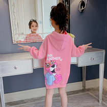 Girls necropolis 2022 New Korean version of the Korean version of the foreign air CUHK Childrens spring and autumn net red Lianhood blouses the long section of the