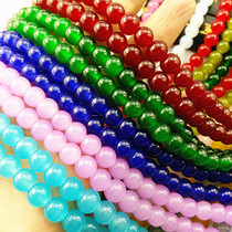 Lacquer imitation jade glass beads 8mm handmade accessories jewelry loose beads homemade bracelet necklaces and other handicrafts