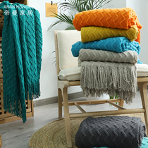 Yellow Bed scarves Nordic modern minimalist light lavish style sofas Couch Ride Blanket Green Pink Grey-like Bed Tail Towels