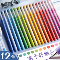 Color gel pen set fine head students use special color pen for taking notes Morandi color system has different colors Multi-Color Handbook stationery Japanese creative set of hand account pen mark key points