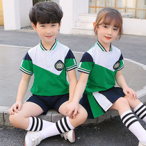Kindergarten garden clothes Summer clothes Childrens school uniform suit Primary school class clothes Summer British style short sleeve teacher games