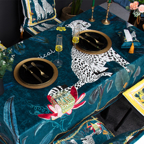 Light luxury American waterproof chenille tablecloth niche rectangular dining table cloth tea table Net red custom fabric