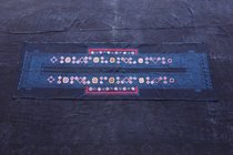 Hominin Sonic Penthouse for Knowing Sounds Small Flowers Miao Cotton Fabric Handmade Wax silk Thread hand embroidered with an entire sheet 123 * 39 c-398