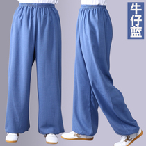 Taiji clothing pants women cotton hemp Spring Summer male practice martial arts Chinese style Young young middle-aged loose size 10 color