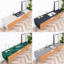 Nordic simple TV cabinet cover cloth waterproof and dustproof cotton linen rectangular cover bedside table fabric customization