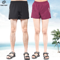 Exploratory summer and autumn outdoor stretch fast pants three-point shorts men and women beach pants tide couples loose Breathable High waist