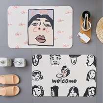 (Diatom mud mat) fun creative bathroom diatomite quick-drying mat toilet mat toilet foot mat