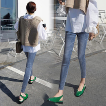 Pregnant woman pants summer style 2022 new Chauma outside wearing underpants long pants pregnant woman Broken Cave Jeans 90% Pants