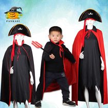 Halloween red and black double cloak pirate Devil Death came cloak adult childrens masquerade dress