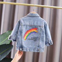Baby Spring Autumn Denim Jacket Boy Spring Money 2021 Fall New Korean Version 5 Children Foreign Air Autumn Clothing Children 3 years old