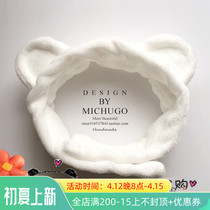 Japanese gelato hair with magic sticker wash face bunch hair band Coated Film Head Stirrup Minimalist Headwear Mesh Red Hair Stirrup