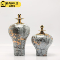 Modern new Chinese light luxury creative ceramic storage tank decoration home furnishings model room wine cabinet porch decoration