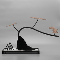 Modern New Chinese Creative Iron Art Merchants Treasure Tree White Sand Micro Landscape Swing Piece Living Room Home Desktop Genguan Adornment