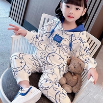 Han Fan childrens clothing girls clothing suit Spring and autumn season foreign air trendy childrens childrens baby girl baby spring clothing two sets