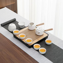 Sheep fat jade complete kung fu tea set house simple and luxurious modern living room office ceramic tea plate gift box