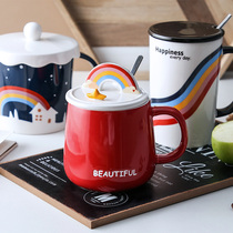 WUXIN Mark cup large capacity creative personality trend ceramic with Cover Girl breakfast coffee couple water Cup