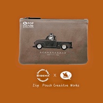 Sigema x Flying Mouse] Cross Stitch Stationery Passport Mobile Phone Zip Pocket Storage Bag