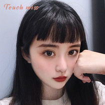 TOUCH MISS wig female real hair silk head long straight hair fashion new eyebrows on Bangs top replacement block