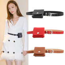 Belt bag female leather new net red ins small mini fashion Joker summer waist bag decoration waist belt