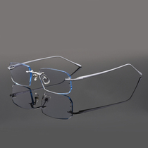 8027 pure titanium myopia glasses male frameless glasses female cut edge glasses frame glasses frame