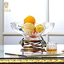 Phoenix Beauty Residence High End Retro Luxurious Eurostyle Living Room Double Porcelain Bird Crystal Glass Fruit Tray Tea Table Candy Tray