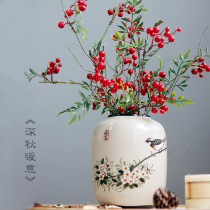 New Chinese ceramic flowers Vase ornaments flower arrangement living room coffee table table porch TV cabinet simple creative flower Ware