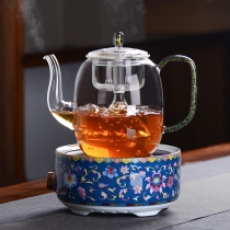 Taiwan Wo Glass Steamed Teapot Tea Boiler Household Electric Pottery High Temperature Thickened Kettle Small Set