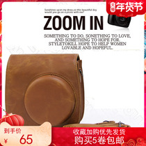 High quality Fuji one-time imaging polaroid mini8 special retro camera bag horse leather imitation leather shoulder messenger bag