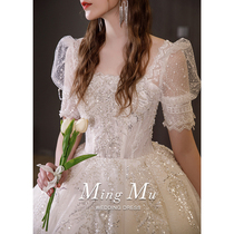 Law-style main wedding dress 2022 new bridal lady small and luxurious reworked senior texture big trailing summer