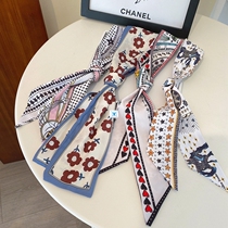 Silk scarf headband female tied hair ponytail Sen tie super