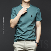 Quality selection ~ summer mens round neck short sleeve mercerized cotton half sleeve T-shirt ice silk cotton 2021 new T-shirt