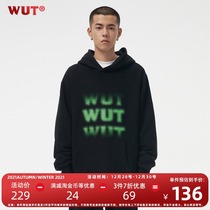 (WUT official store) texture aesthetic series Green Phantom logo sweater 400g cotton hoodie Xinjiang Cotton