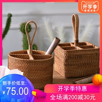 Vietnam vine woven desktop containing basket separated sea four-grand pencil remote control box