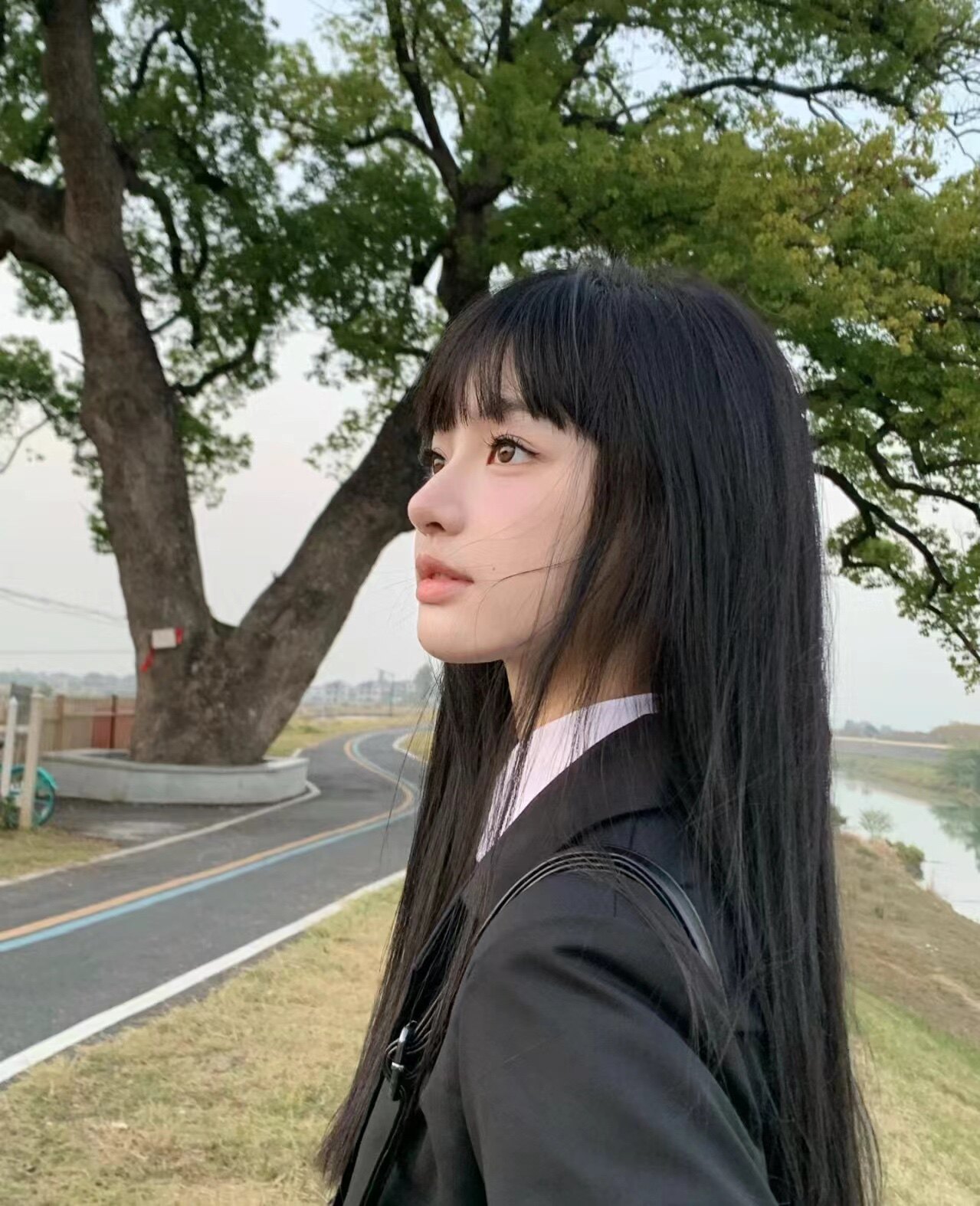 真我黑长直漫画齐刘海假发套 全真发整顶设计 自然隐形无痕贴合 长发飘逸顺滑